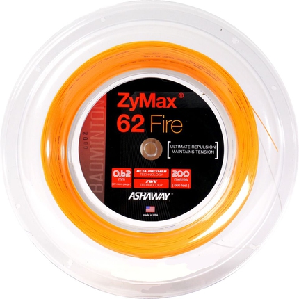 Badmintonový výplet ASHAWAY ZyMax Fire 62 - Barva: oranžová, Délka: 200 m